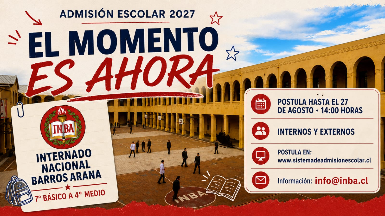 Admisión escolar 2027. El momento es ahora. Postula en SAE.